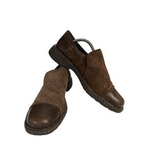 Born handcraft Womens Size 10 Brown Leather Suede Slip-On loafer Shoes